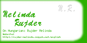 melinda rujder business card